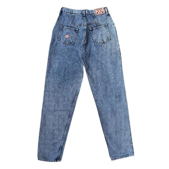 80s vintage Highwaisted Acidwash Jeans No Excuses Stonewash Panel Relaxed Taper. - Picture 2 of 8